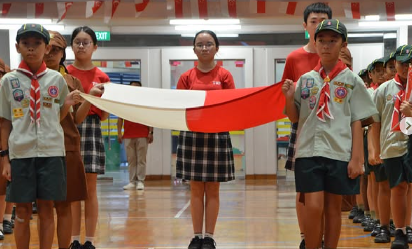 Student leaders participating in the National Day Observance ceremony.
